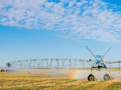 irrigation system on farmland