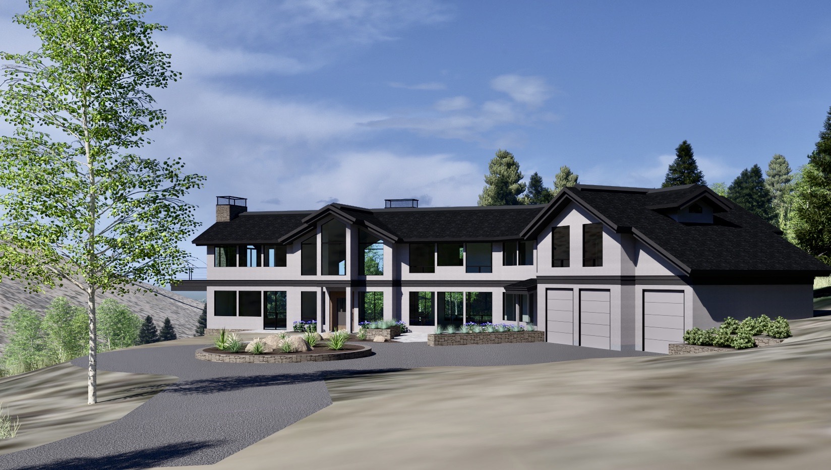main house exterior rendering front