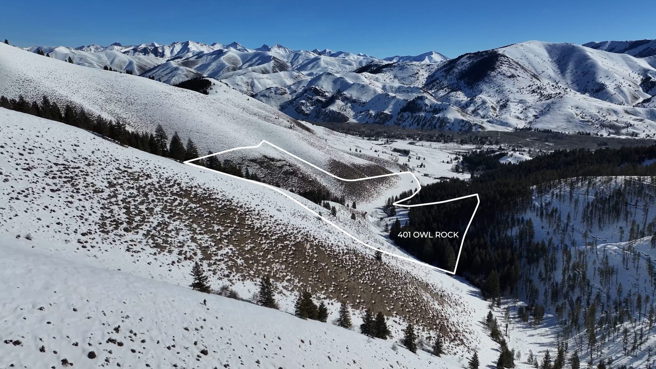 aerial of ranch in Idaho for sale property lines