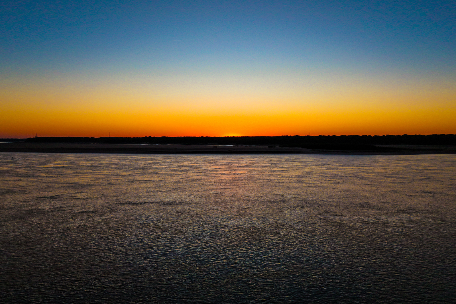 sunset over the water