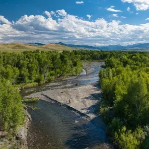 aerial view of Antlers Ranch in Wyoming