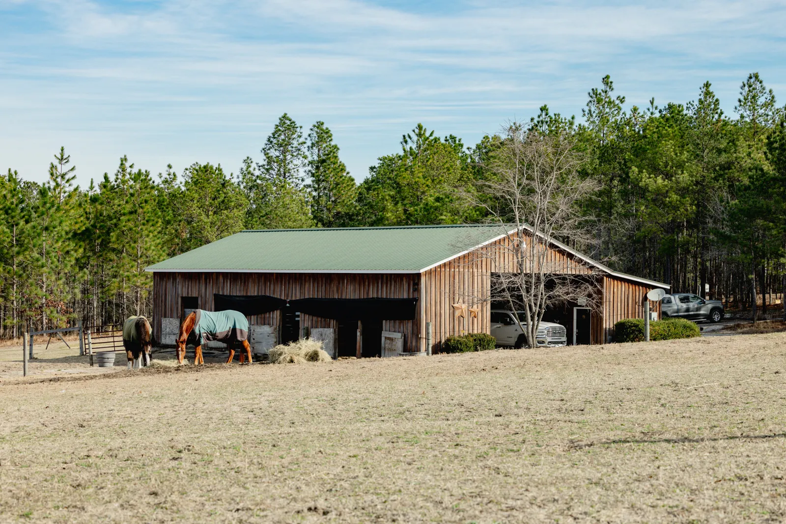 equequstrian barn on farm in south carolina for sale
