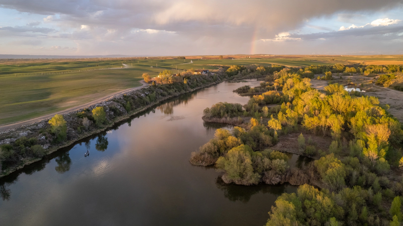 river frontage on fly fishing ranch in wyoming